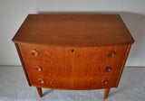 Teak chest of drawers with three drawers. 