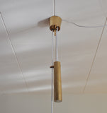 Danish Midcentury Modern Chandelier in brass, 1950s in the style of Paavo Tynell