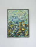 Contemporary Abstract Impressionism painting - The City at the Ocean I