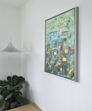 Contemporary Abstract Impressionism painting - The City at the Ocean I