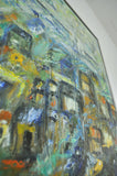 Contemporary Abstract Impressionism painting - The City at the Ocean I