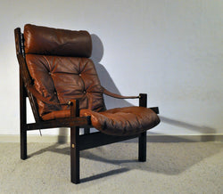 Norwegian Hunter highback lounge chair by Torbjørn Afdal for Bruksbo