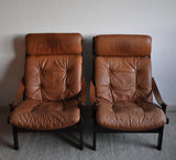 Hunter highback lounge chair by Torbjørn Afdal for Bruksbo, set of 2