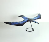 Glass bird by Tróndur Patursson in blue colors