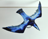 Glass bird by Tróndur Patursson in blue colors