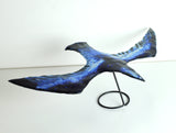 Glass bird by Tróndur Patursson in blue colors