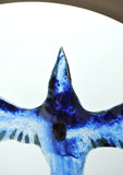 Glass bird by Tróndur Patursson in blue colors