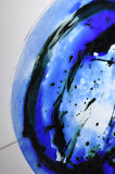 Glass dish by Tróndur Patursson, Whale in blue colors