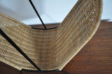 Danish Mid-Century Rattan Magazine Rack attributed to Carl Auböck, 1960s