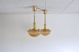 Danish Mid-Century Glass and Brass Chandeliers by Vitrika