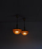 Danish Mid-Century Glass and Brass Chandeliers by Vitrika