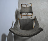 Woven Rattan Chair and Stool by Yuzuru Yamakawa