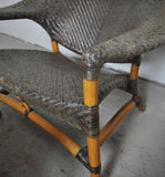 Woven Rattan Chair and Stool by Yuzuru Yamakawa