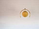 Art Deco brass and milk glass pendant