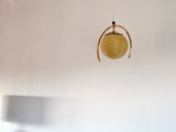 Art Deco brass and milk glass pendant