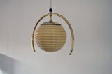 Art Deco brass and milk glass pendant