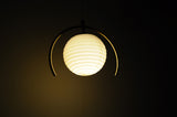 Art Deco brass and milk glass pendant