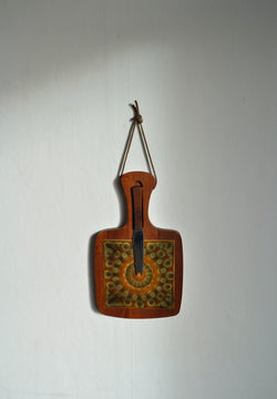 Beautiful teak cutting board with glazed tiles