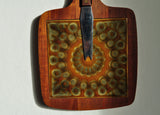 Beautiful teak cutting board with glazed tiles