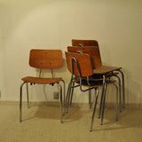 Danish dining chairs. Teak and chromed steel