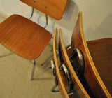 Danish dining chairs. Teak and chromed steel