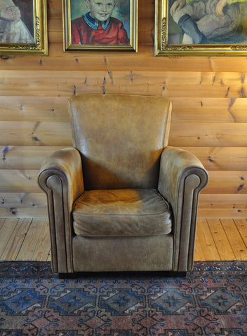 Italian vintage leather club chair