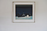 Lithography in blue colours by Jack Kampmann