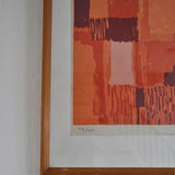 Lithography in reds and orange colours by Hugo de Soto