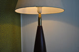 Danish turned teak table lamp
