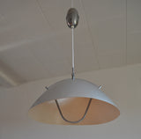 A classic pendant designed by Hans J. Wegner. Early model in aluminum manufactured Louis Poulsen